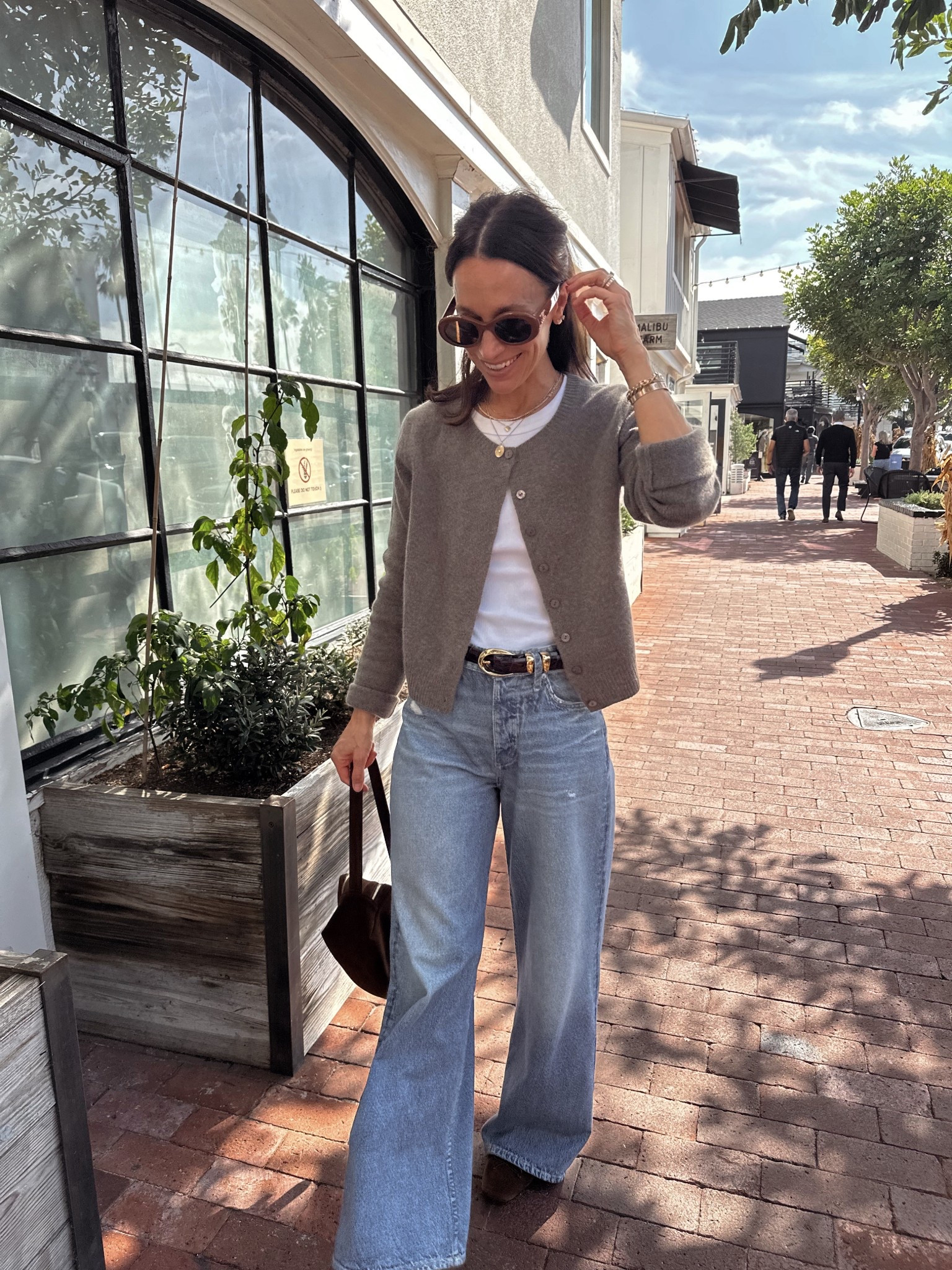 25% off cardigan 
25% off jeans 
40% off flats 
40% off belt 
25% off bag 

#LTKCyberWeek