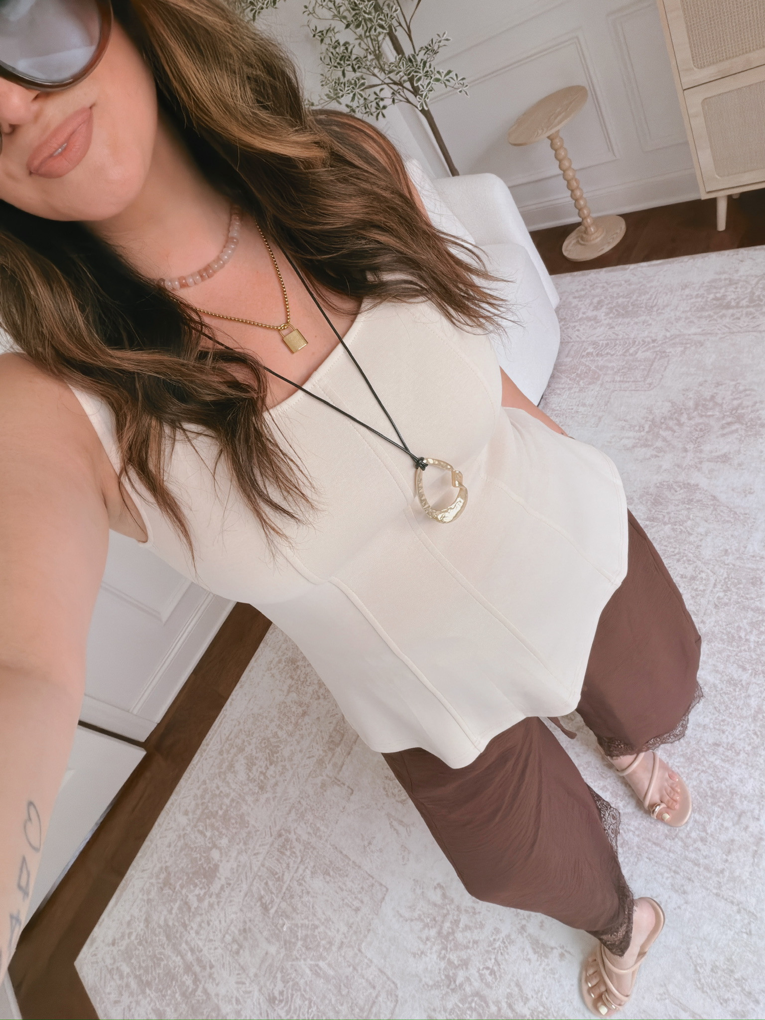 Wearing an XL in the pants and a large in the top..
anti-pooch outfits, cool mom outfits 

 #LTKgrwm #LTKootd #LTKMidsize