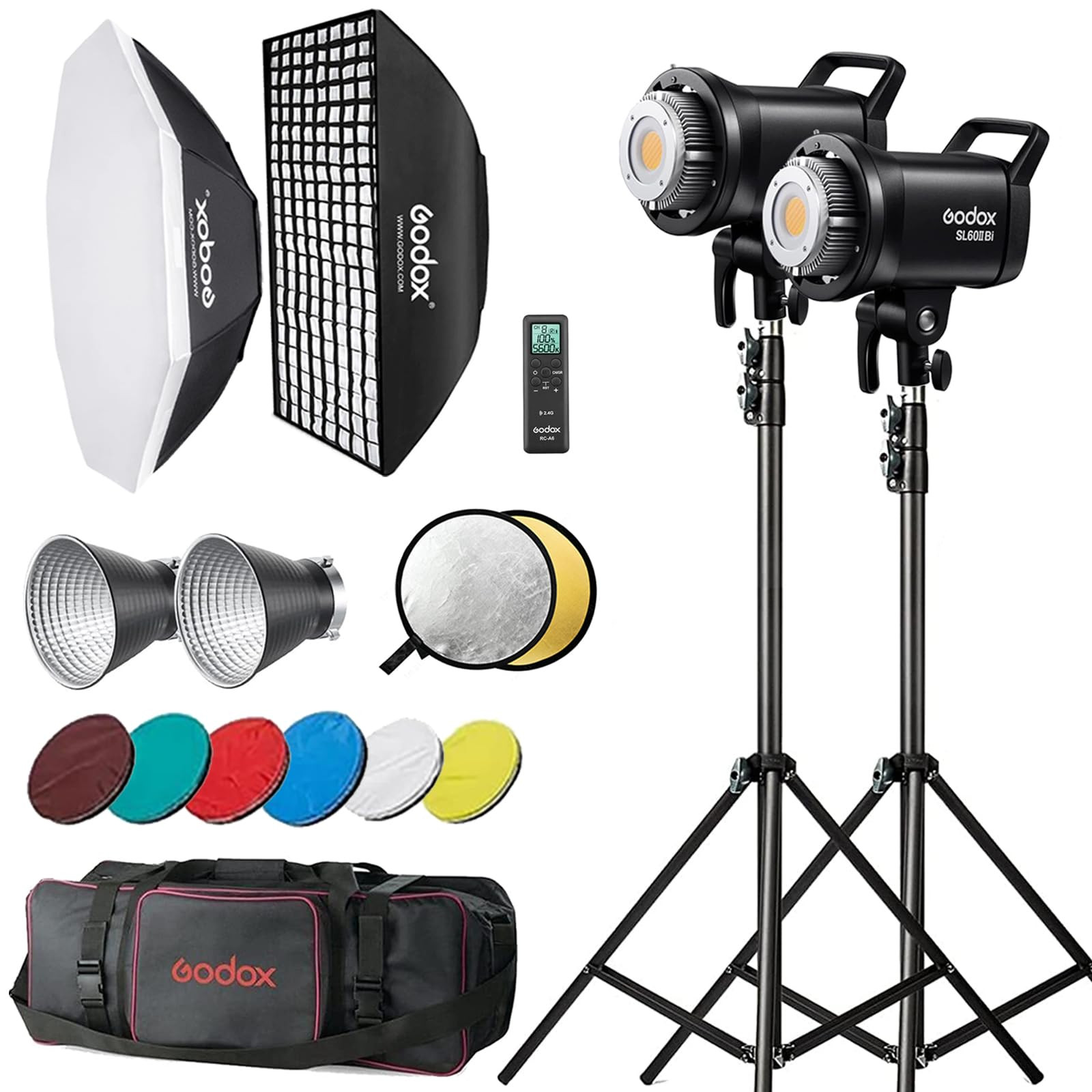 Godox SL60II-Bi LED Video Light Kit, Continuous Lighting for Video Photography Podcast, 2800-6500... | Amazon (US)