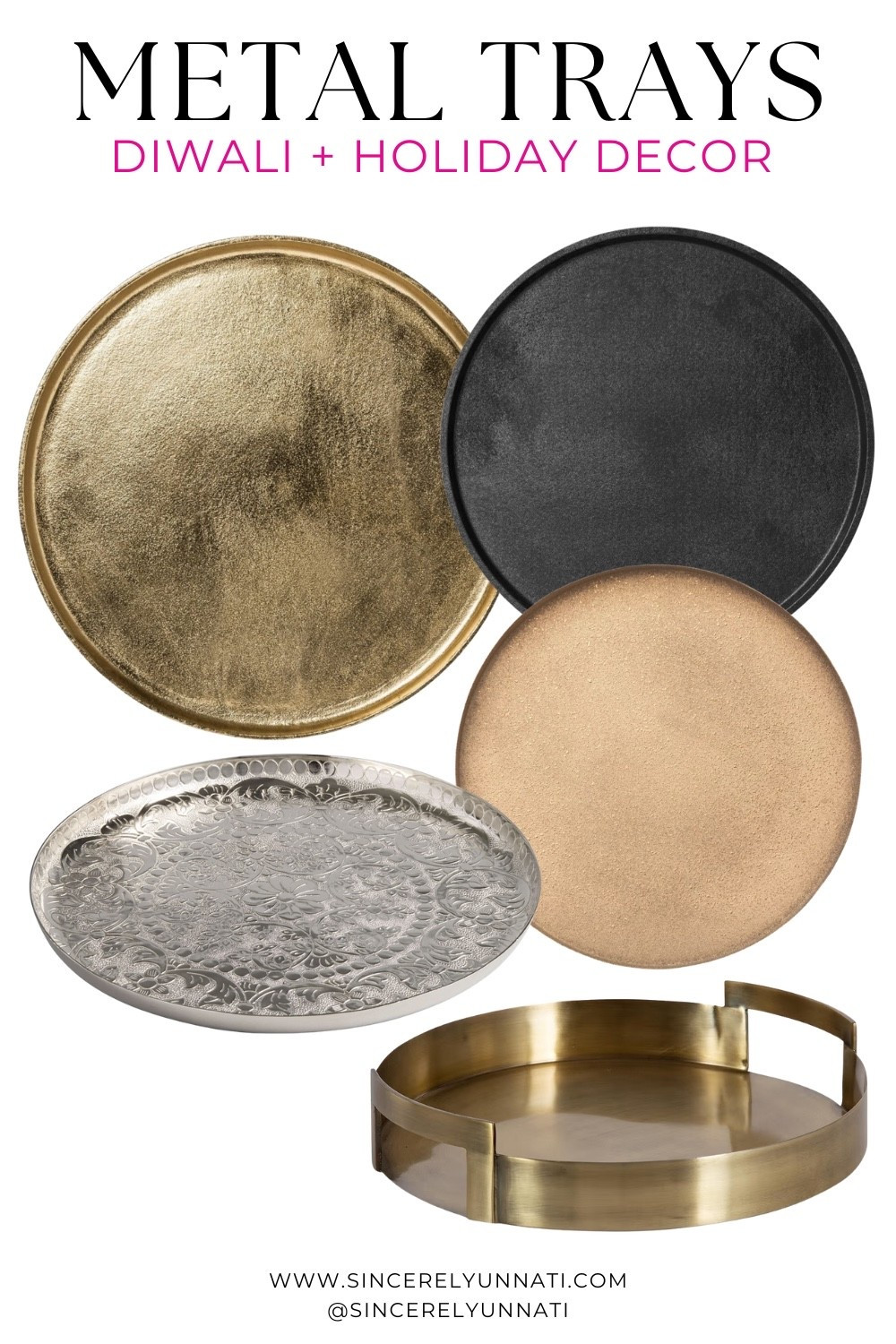 Metal Trays 
Round Trays
Diwali, Festive Decor, Tray for Diyas 

#LTKWedding #LTKParties #LTKFamily