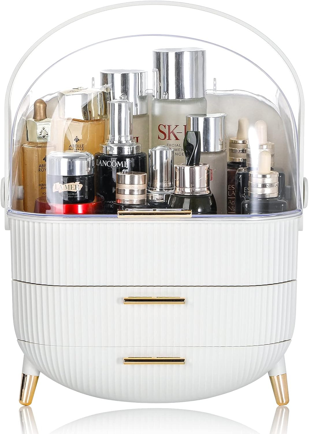 ZOOFOX Makeup Organizer, Waterproof and Dustproof Cosmetics Storage Display Box Case with Lids Fully | Amazon (US)