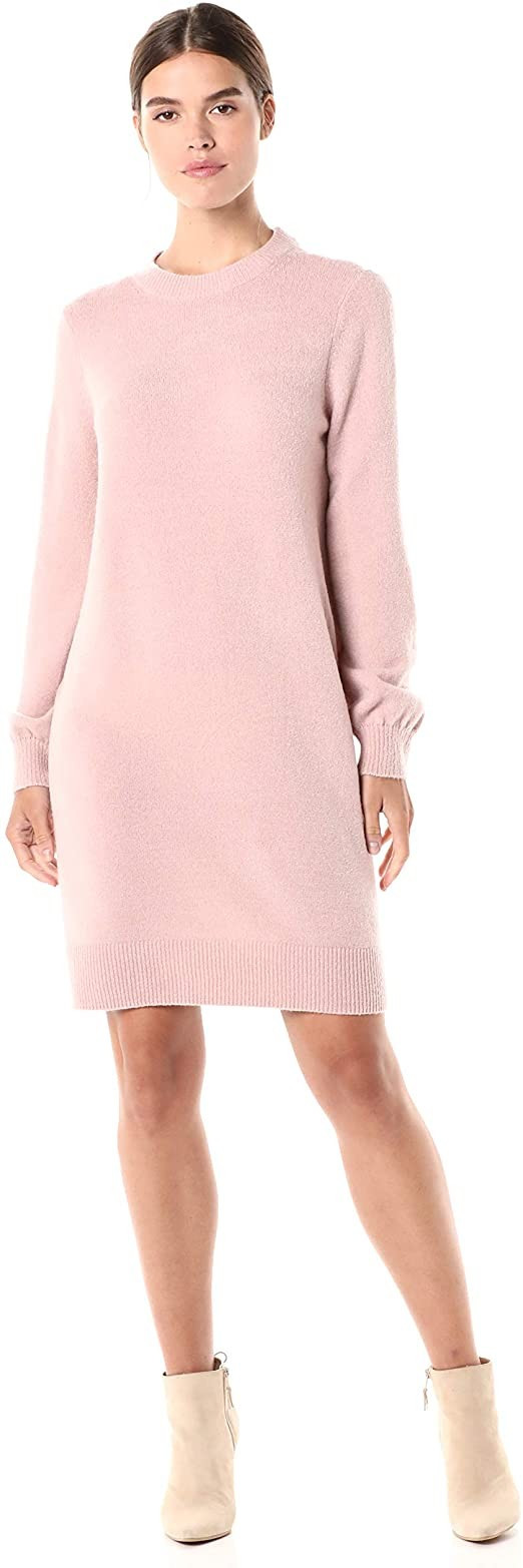 Amazon Brand - Daily Ritual Women's Mid-Gauge Stretch Crewneck Sweater Dress | Amazon (US)