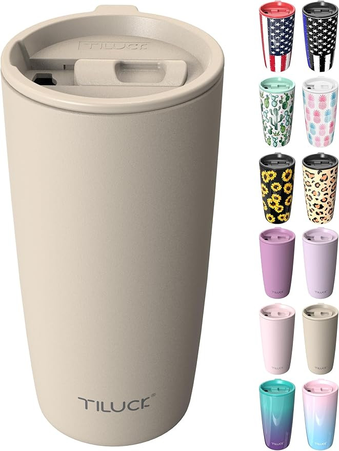 TILUCK 20 oz Tumbler with Lid, Vacuum Insulated Stainless Steel Coffee Mug, Double-Walled Travel ... | Amazon (US)