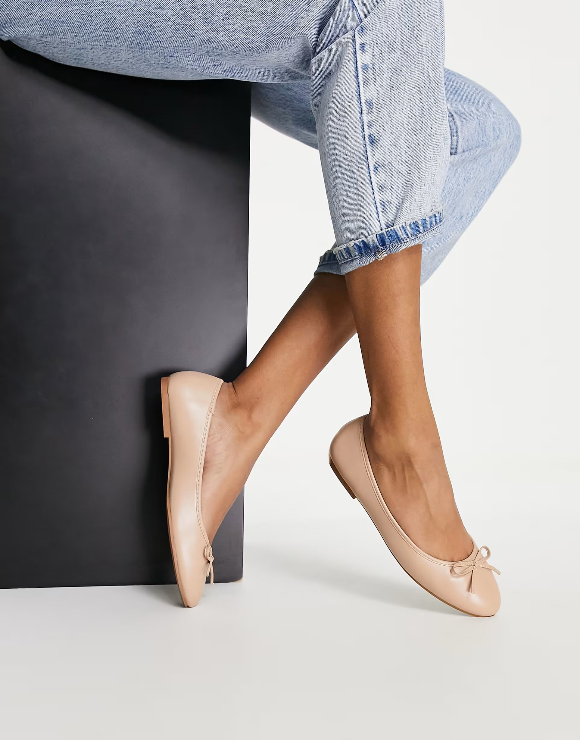ASOS DESIGN Locus round ballet flats in beige | ASOS | ASOS (Global)