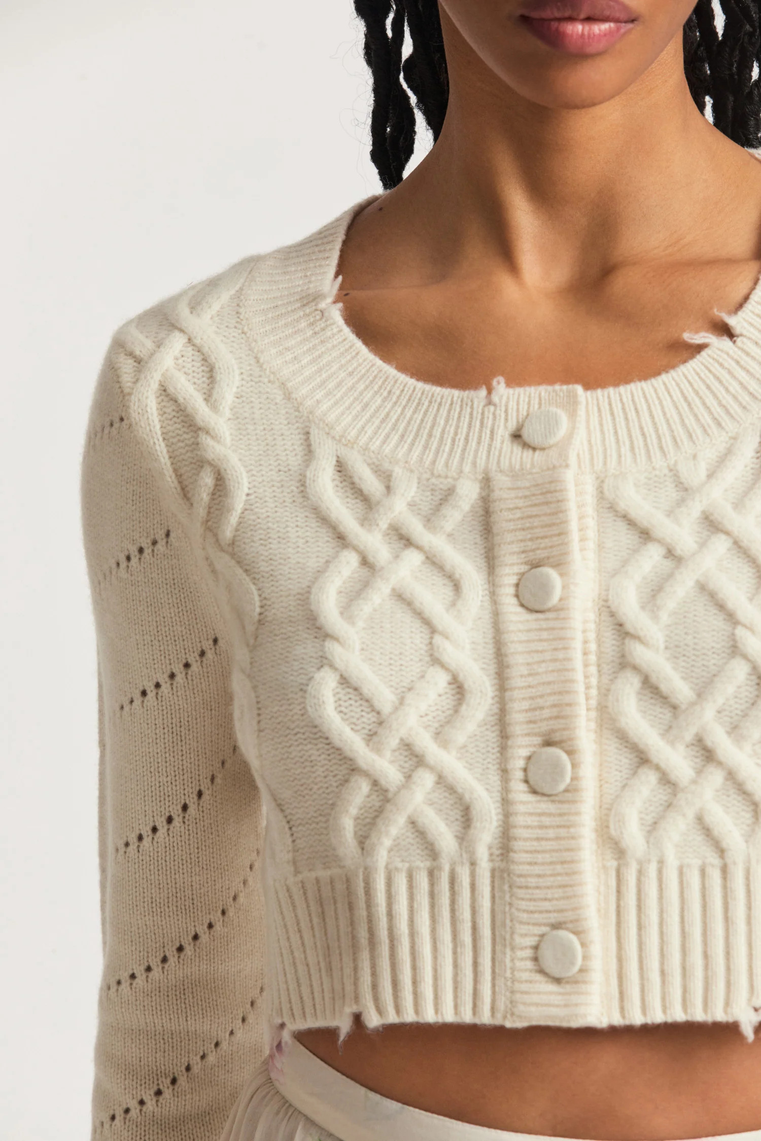 Lindita Ultra Crop Cardigan | LOVESHACKFANCY