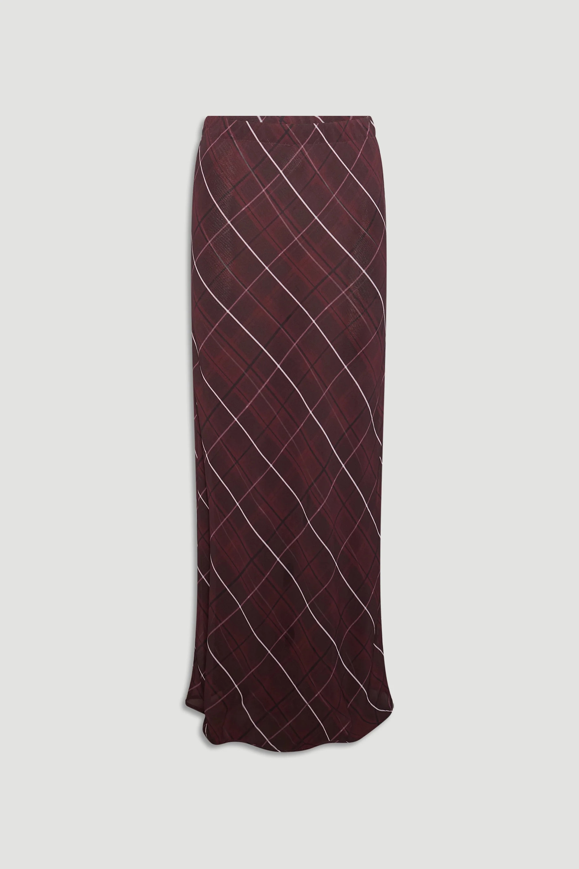 Alice Sheer Maxi Skirt - Check Print | DECJUBA