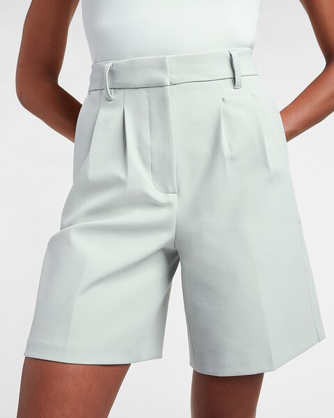Super High Waisted Soft Twill Bermuda Shorts | Express