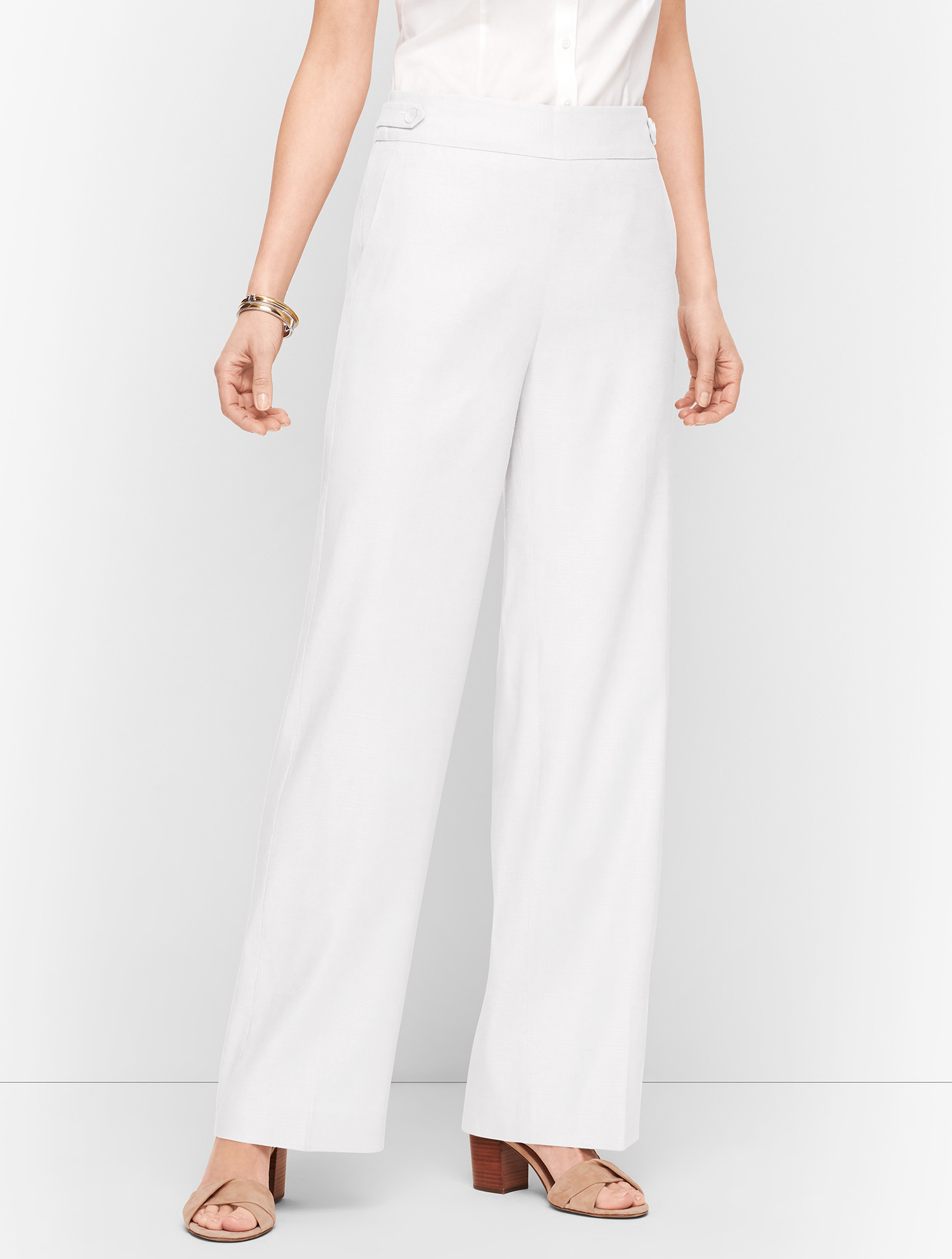 Petite - Palazzo Pants - White - 16 Talbots | Talbots