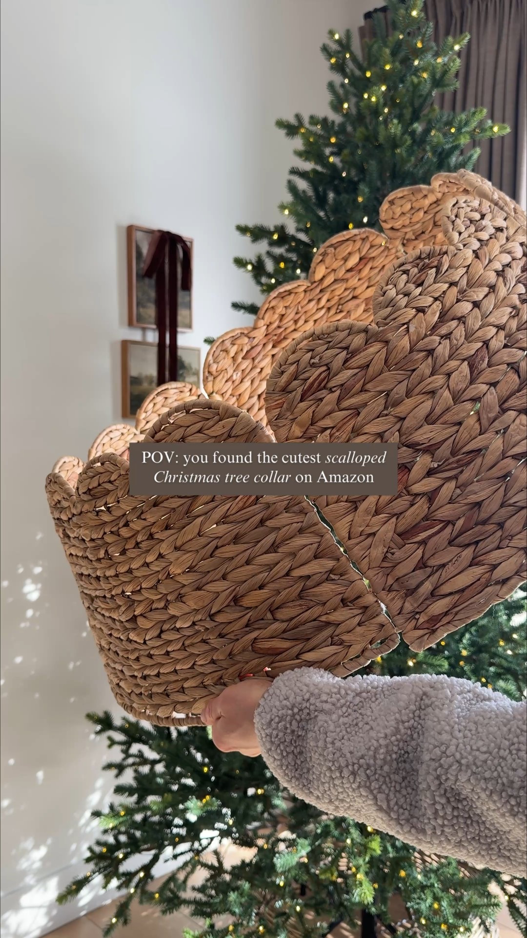 I mean… isn’t she so cute? 🥹🤍
This scalloped tree collar might be my favorite Amazon find this season. 

#LTKhome #LTKsale #LTKholiday