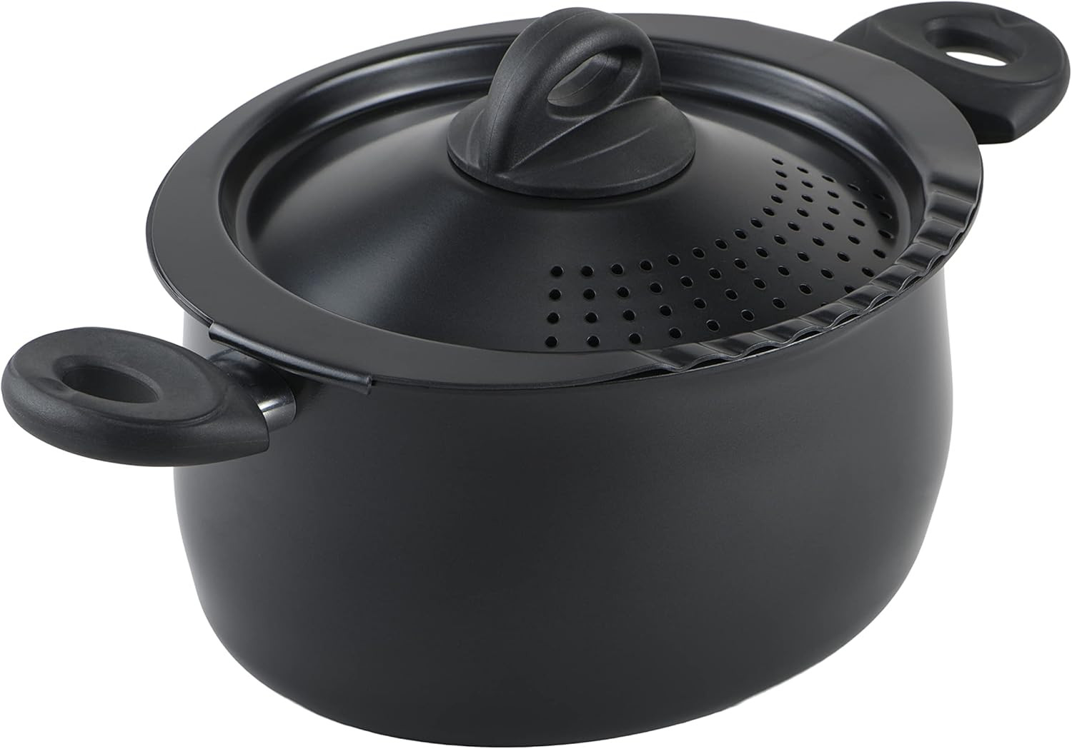 Bialetti- 7265 Oval 5.5 cuarto de pasta olla con tapa de colador, antiadherente, 1, negro | Amazon (US)