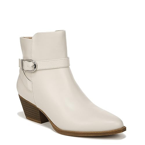 LifeStride Womens Roxanne Western Block Heeled Ankle Bootie Bone White 9.5 W | Amazon (US)
