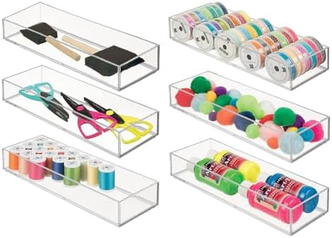 iDesign Plastic Makeup Drawer Organizer Tray - Vanity Organizer or Desk Drawer Organizer - Set of... | Amazon (US)