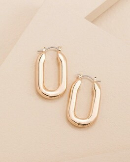 Gold Tone Oval Hoop Earrings | Chico's