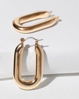 Gold Tone Oval Hoop Earrings | Chico's