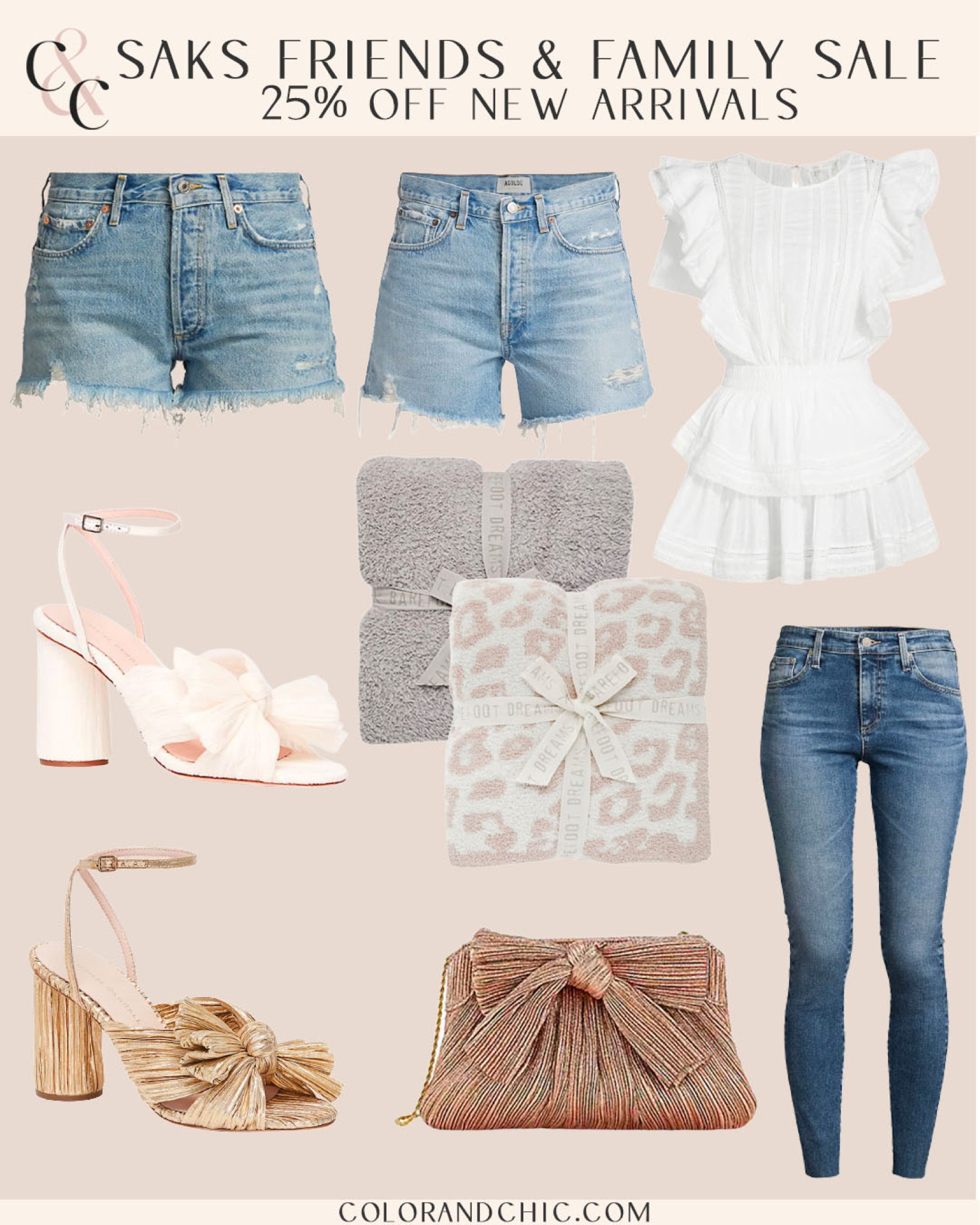 Saks friends & family sale! 25% off new arrivals including my favorite Agolde Jean shorts, AG jeans, barefoot dreams and more! Great sale for my favorite items just in time for spring. 

#LTKSeasonal #LTKstyletip #LTKsalealert