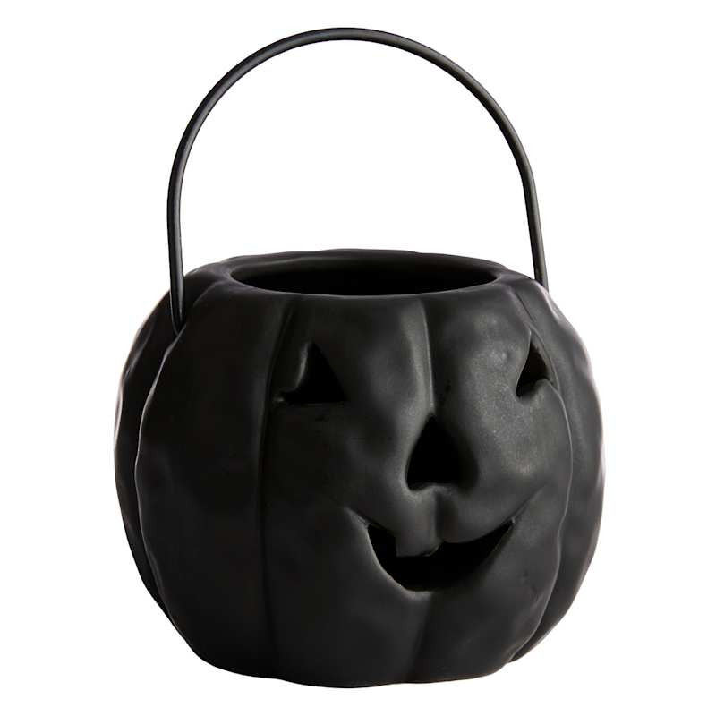 Black Ceramic Jack-o'-Lantern, 3.3" | At Home