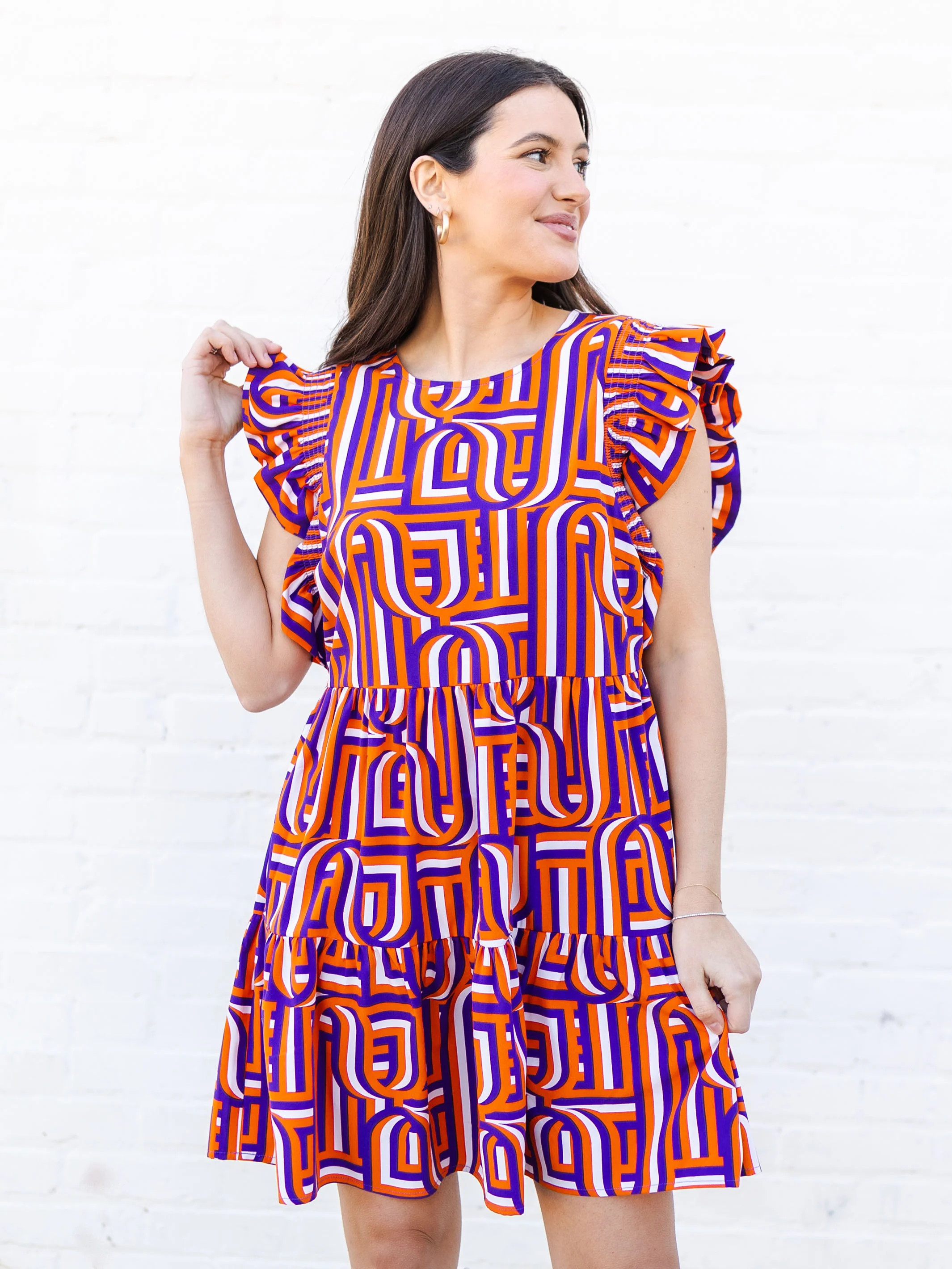 Everly Dress | Touchdown Purple + Orange | Michelle McDowell
