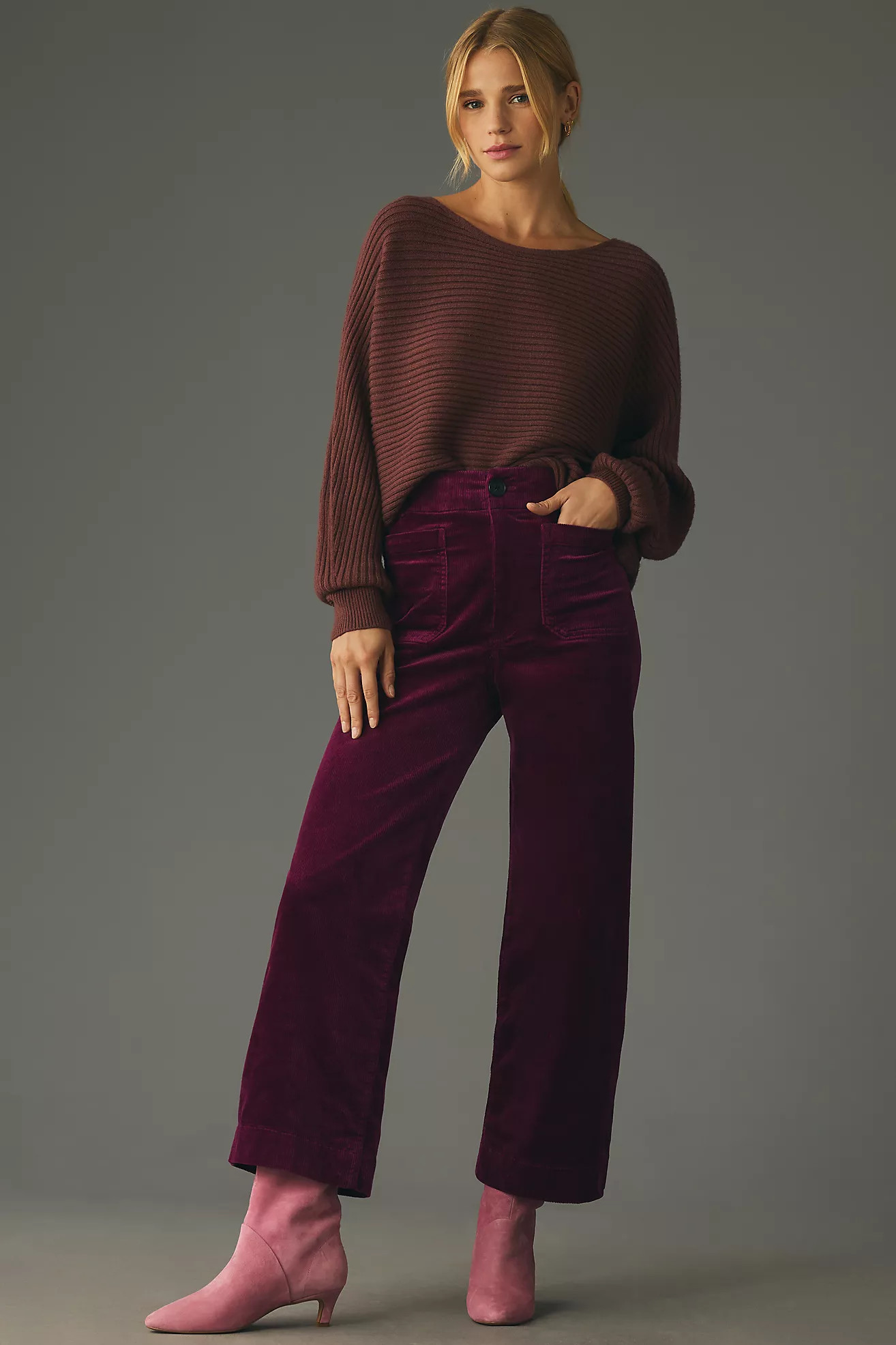 The Colette Cropped Wide-Leg Corduroy Pants by Maeve | Anthropologie (US)