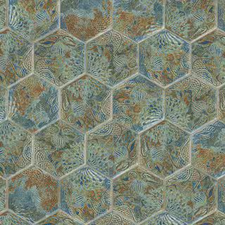 Merola Tile Gaudi React Hex Ocean 8-5/8 in. x 9-7/8 in. Porcelain Floor and Wall Tile (11.5 sq. f... | The Home Depot