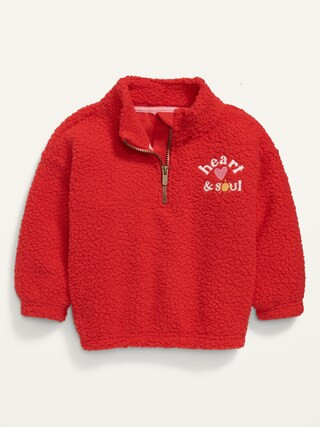 Unisex Cozy Sherpa Quarter-Zip Jacket for Toddler | Old Navy (US)