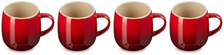 Le Creuset Stoneware Set of 4 Heritage Mugs, 13 oz. each, Cerise | Amazon (US)