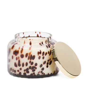 4in 22 Oz Cinnamon Speckle Candle With Glass Lid | TJ Maxx