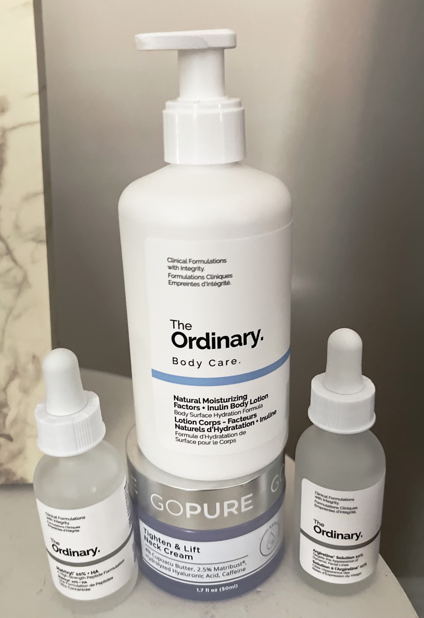 Pregnancy Skincare routine:
1. Remove makeup with oil
2. Cleanse with foaming wash & face brush 
3. Makeup wipes (only after sink washing)
4. Argireline
5. Matrixyl
6. Neck cream on neck & decoliage 
7. Gel Moisturizer on face 
8. Inulin lotion on body & hands 

Skincare routine, nontoxic skincare, serum, lotion, beauty, ulta picks, ulta favorites, neck cream, wrinkle prevention, the ordinary, affordable skincare, clean skincare, grwm, ulta beauty, Matrixyl, hyaluronic acid, argireline 

#LTKselfcare #LTKmorningroutine #LTKgrwm