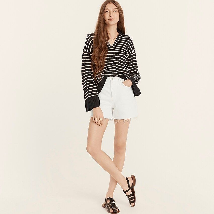 High-rise denim short in white | J.Crew US