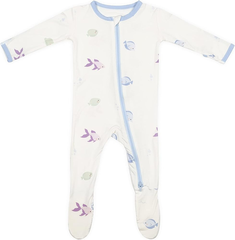 Bamboo Jersey Baby Zipper Footie Pajamas, Baby Boy, Baby Girl, Unisex, Soft & Stretchy, 0-9 Months b | Amazon (US)