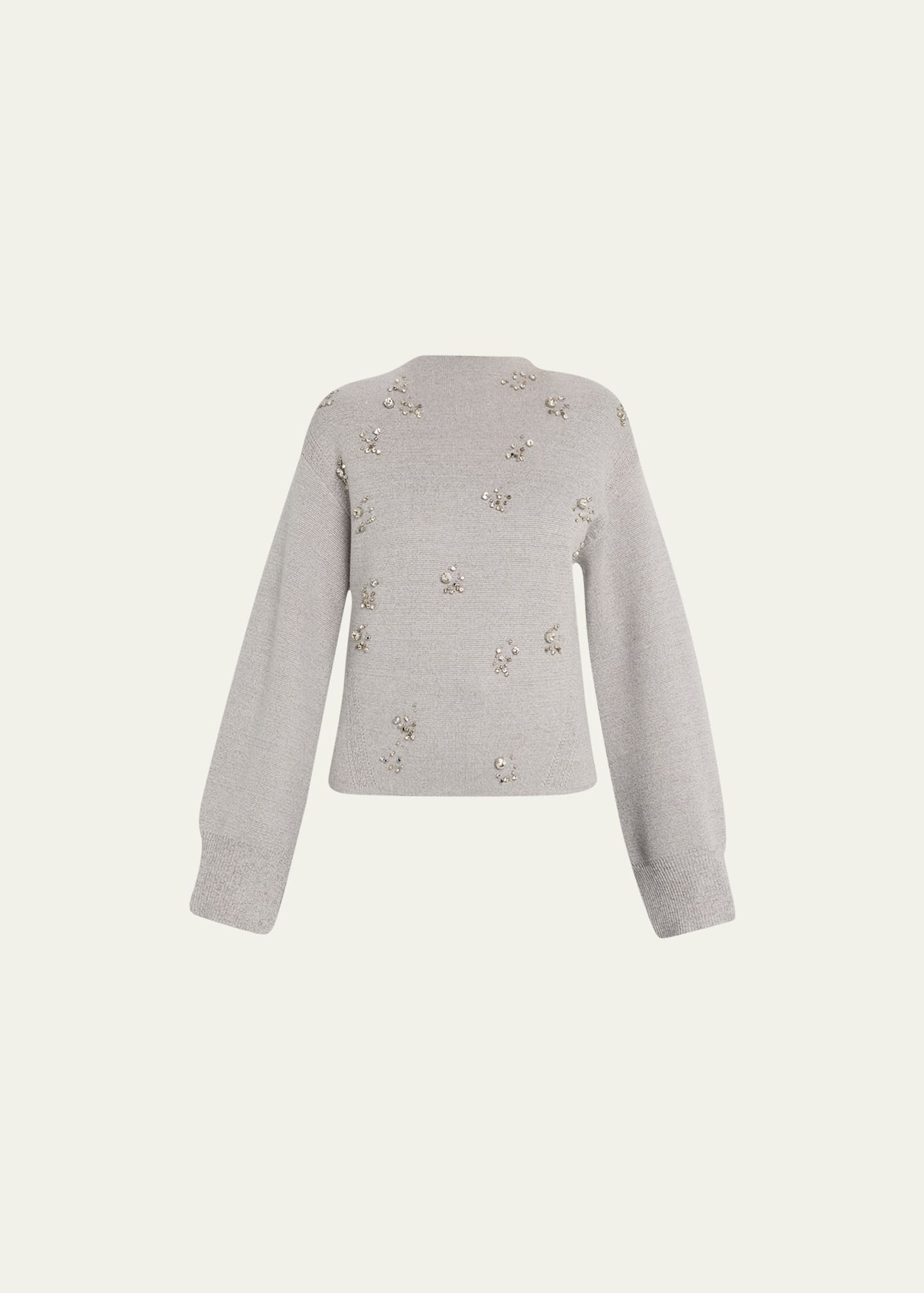 3.1 Phillip Lim Metallic Merino Wool Embellished Mockneck Pullover Sweater | Bergdorf Goodman