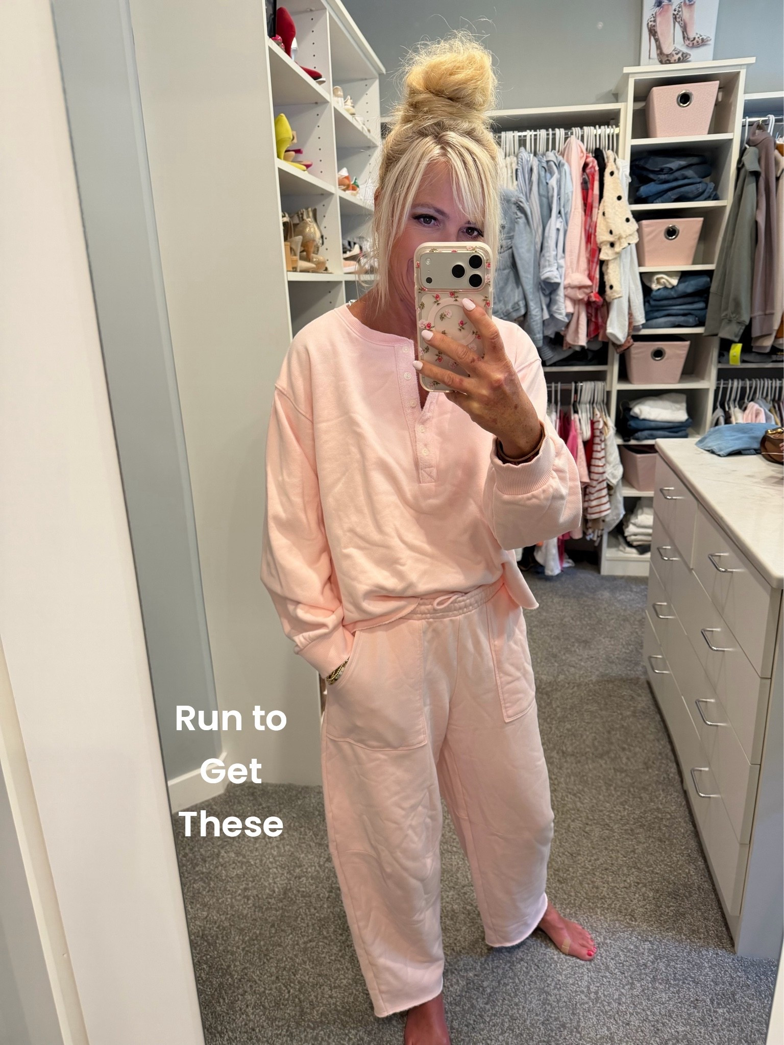 RUN TO GET THESE PIECES! THEY COME IN FOUR COLORS AND THIS PINK IS MUCH MORE PALE IN PERSON AND I LOVE IT! SO COMFORTABLE!

#LTKootd #LTKmomlife #LTKActive
