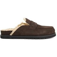 Dune London Goldy Faux Shearling Lined Backless Suede Loafers - Brown | Very (UK)