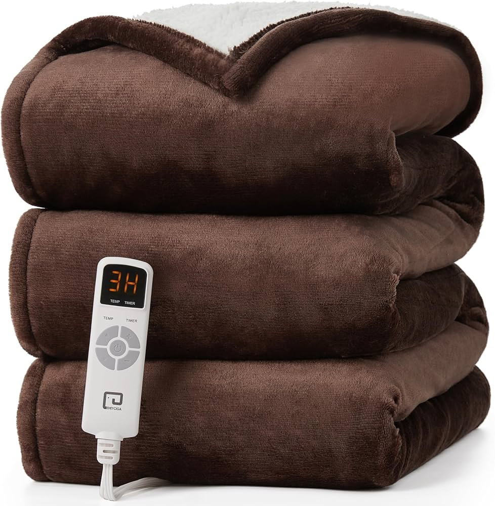 EHEYCIGA Heated Blanket Electric Blanket Throw - Heating Blanket with 9 Heating Levels & 10 Hours... | Amazon (US)