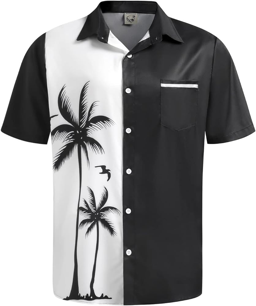 Hardaddy Men's Hawaiian Shirt Short Sleeves Coconut Printed Button Down Summer Beach Casual Shirt... | Amazon (US)