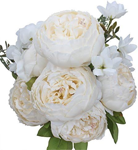 Amazon.com: Duovlo Artificial Peony Silk Flowers Fake Flowers Vintage Wedding Home Decoration,Pac... | Amazon (US)