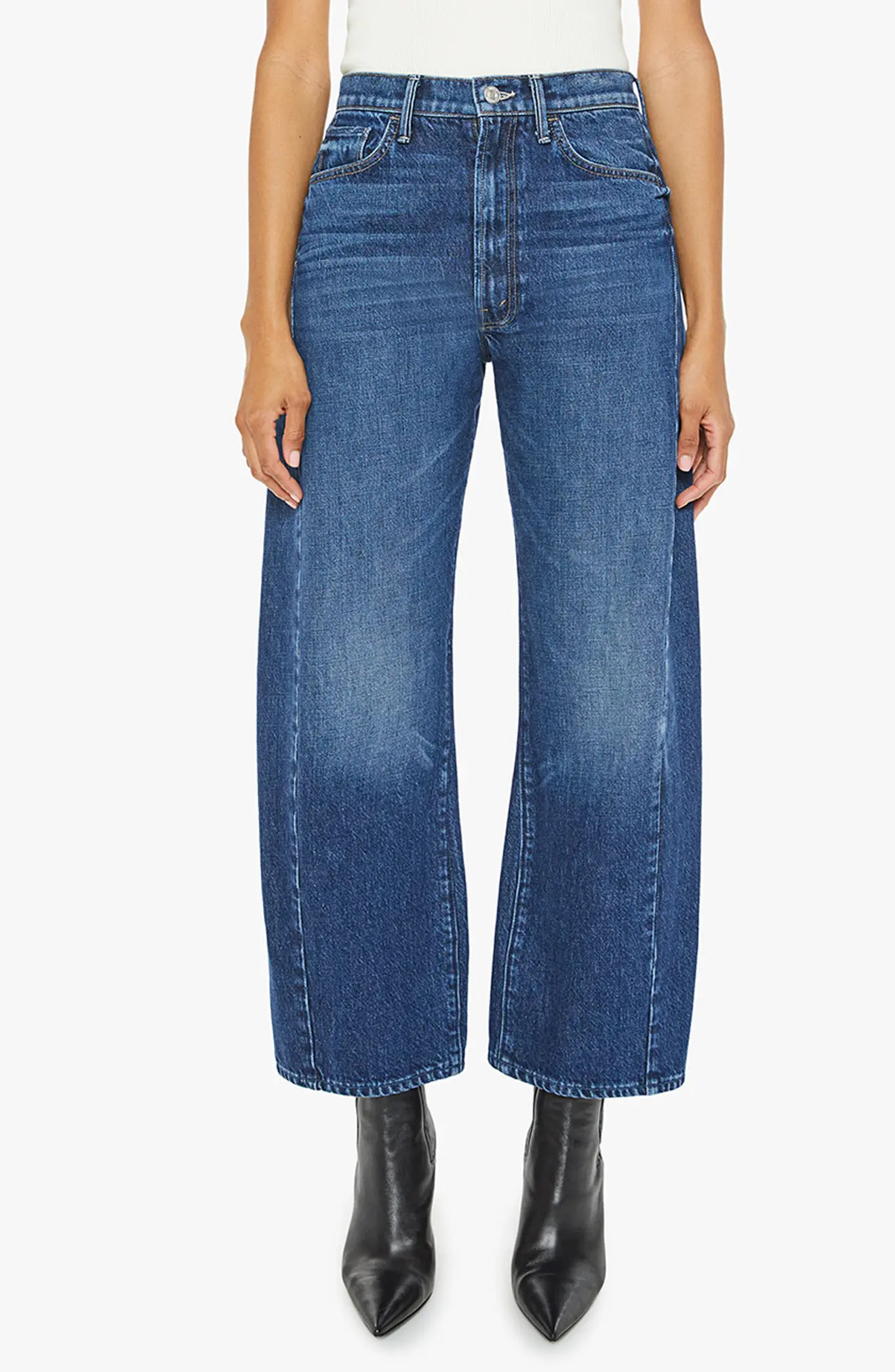 MOTHER The Half Pipe Flood High Waist Ankle Wide Leg Jeans in Did You Bring Me Anything at Nordstrom, Size 30 | Nordstrom