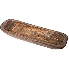 Amazon.com: Wooden Dough Bowl 20" in x 6" in x 2" in | Farmhouse Rustic Decorative Bowls (Natural... | Amazon (US)