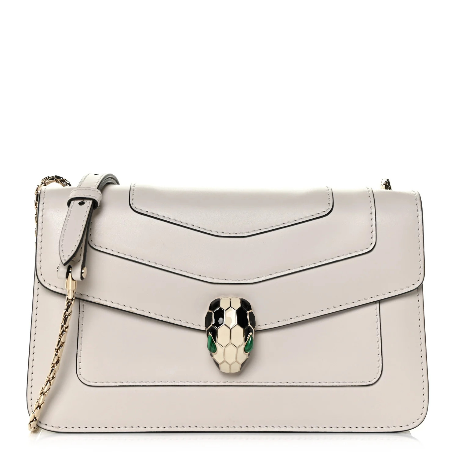 BULGARI Calfskin Serpenti Forever Crossbody Bag White | FASHIONPHILE | Fashionphile