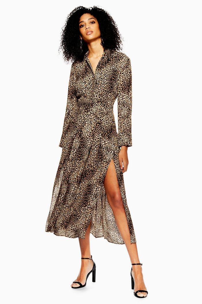 Animal Print Midi Shirt Dress | Topshop US