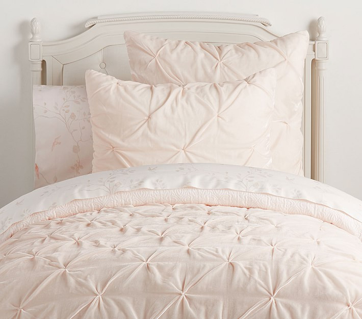 Monique Lhuillier Velvet Pintuck Quilt & Shams | Pottery Barn Kids