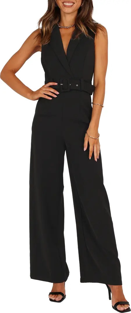 Sienna Belted Sleeveless Wide Leg Jumpsuit | Nordstrom