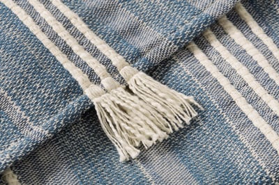 Amber Lewis x Loloi Sur TAL-0001 Striped Blue Throws | Rugs Direct | Rugs Direct