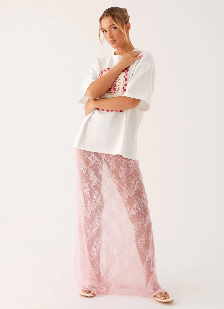 Caden Lace Maxi Skirt - Pink | Peppermayo (Global)