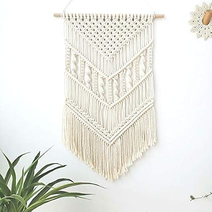 Macrame Wall Hanging Tapestry Boho Macrame Tapestry Woven Home Decor Wall Pediment | Amazon (US)
