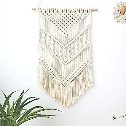 Macrame Wall Hanging Tapestry Boho Macrame Tapestry Woven Home Decor Wall Pediment | Amazon (US)