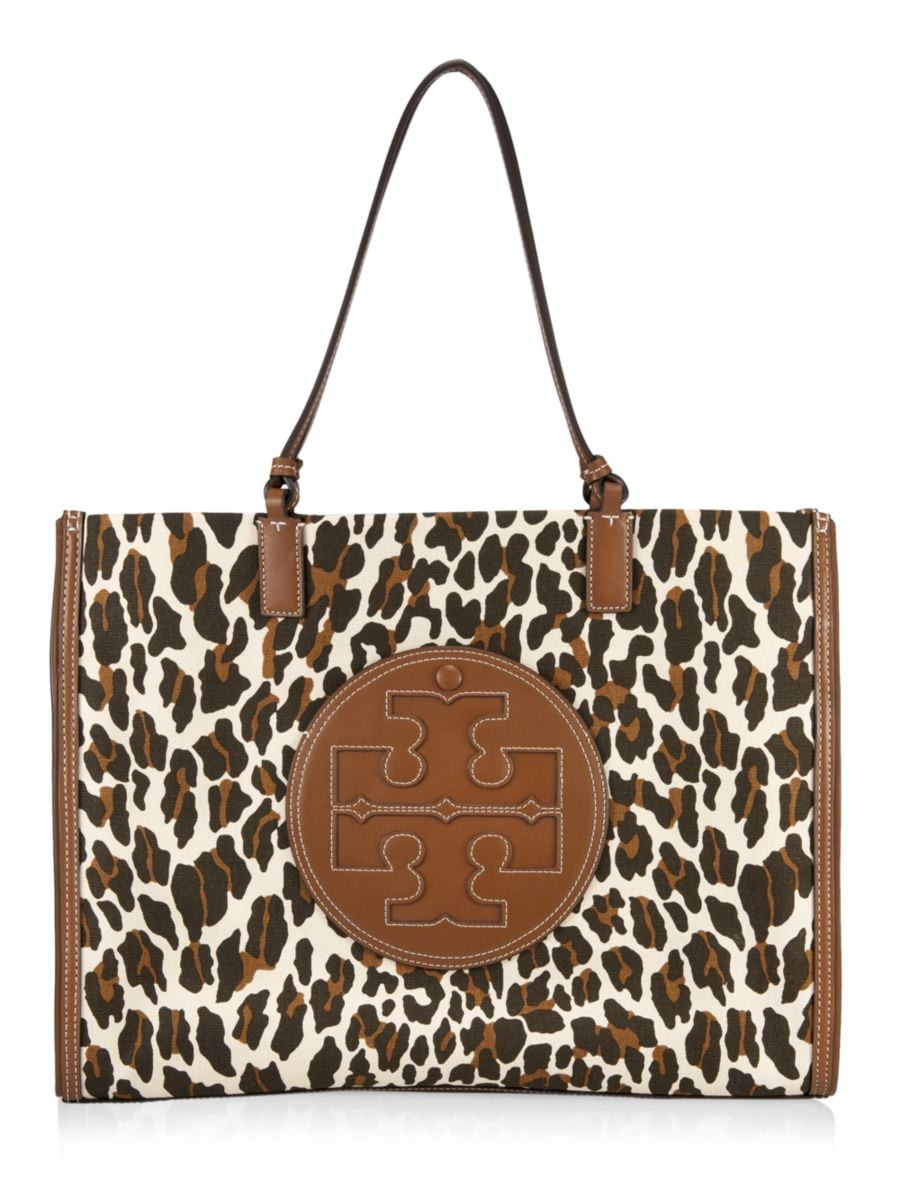 Tory Burch Ella Leopard Canvas Tote | Saks Fifth Avenue