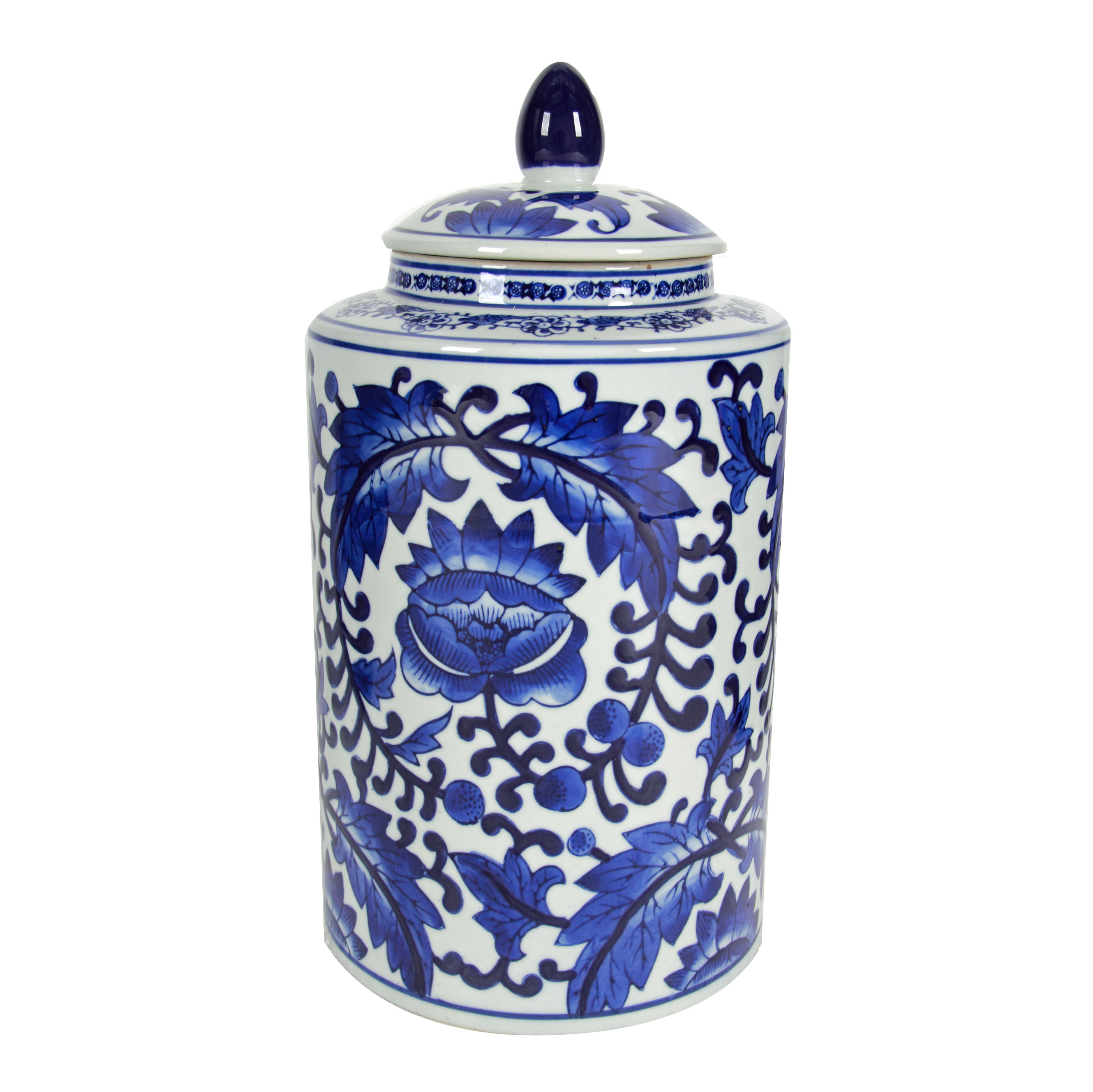Aline Lidded Round Jar - Blue, White - Tall | Walmart (US)