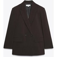 Zara - Oversize Double-Breasted Blazer - Brown - L - Woman | Zara UK