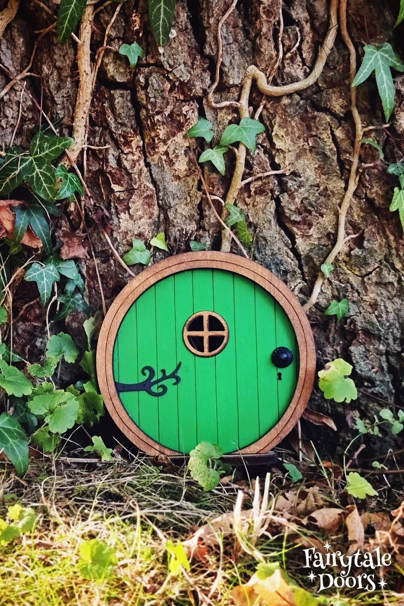 Fairy Door 'otis' in Dark Green Green Fairy Door Fairy Door for Tree Round Fairy Door Fairy Garde... | Etsy (US)