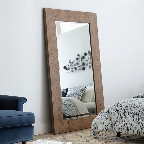 West Broadway Chevron Coastal Beveled Full Length Mirror | Wayfair North America